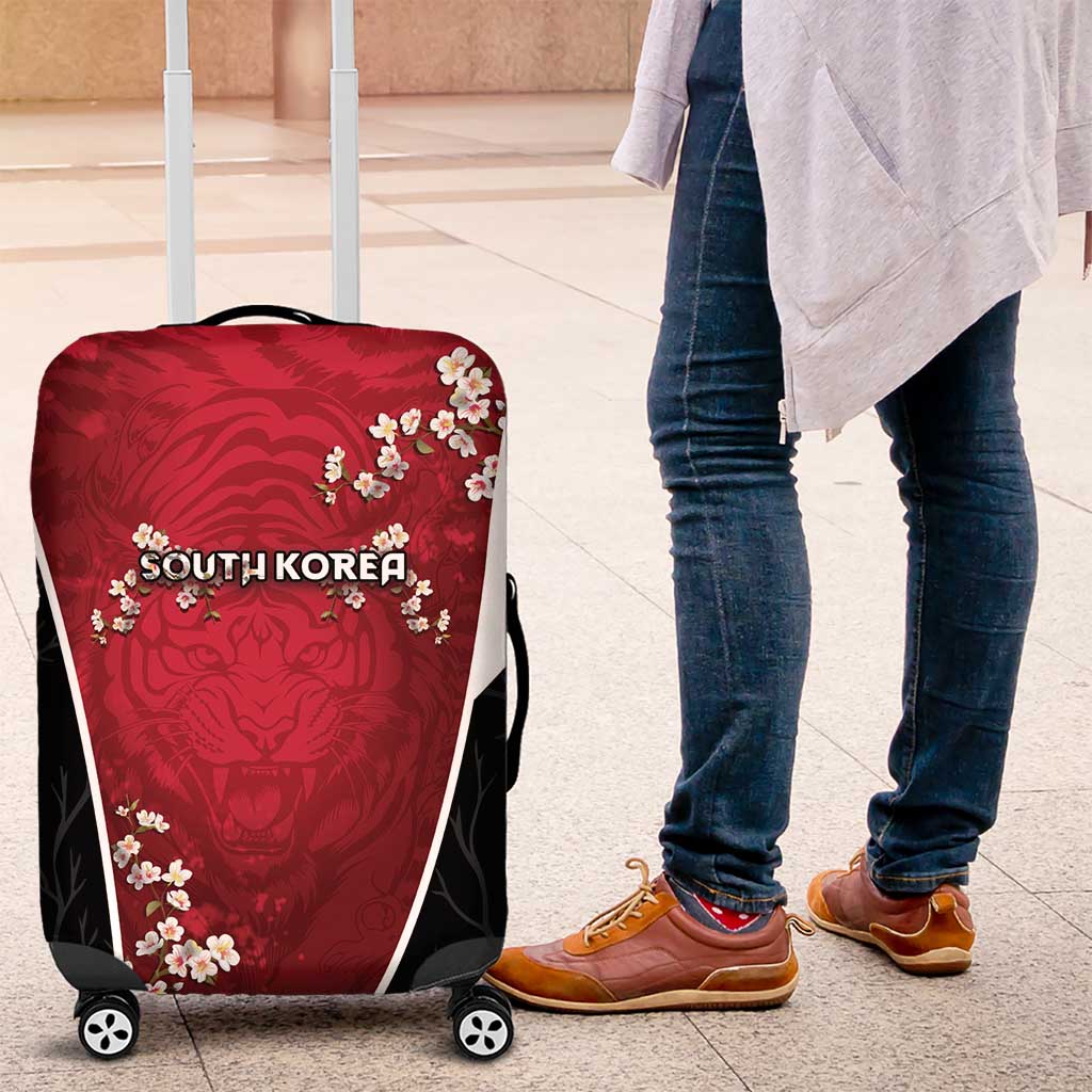 South Korea Football Luggage Cover Tiger Mugunghwa Flower Minimal Style