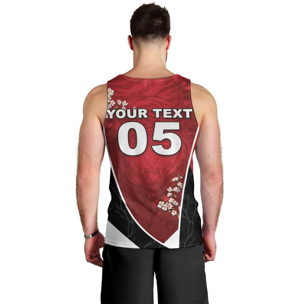 Custom South Korea Football Men Tank Top Tiger Mugunghwa Flower Minimal Style