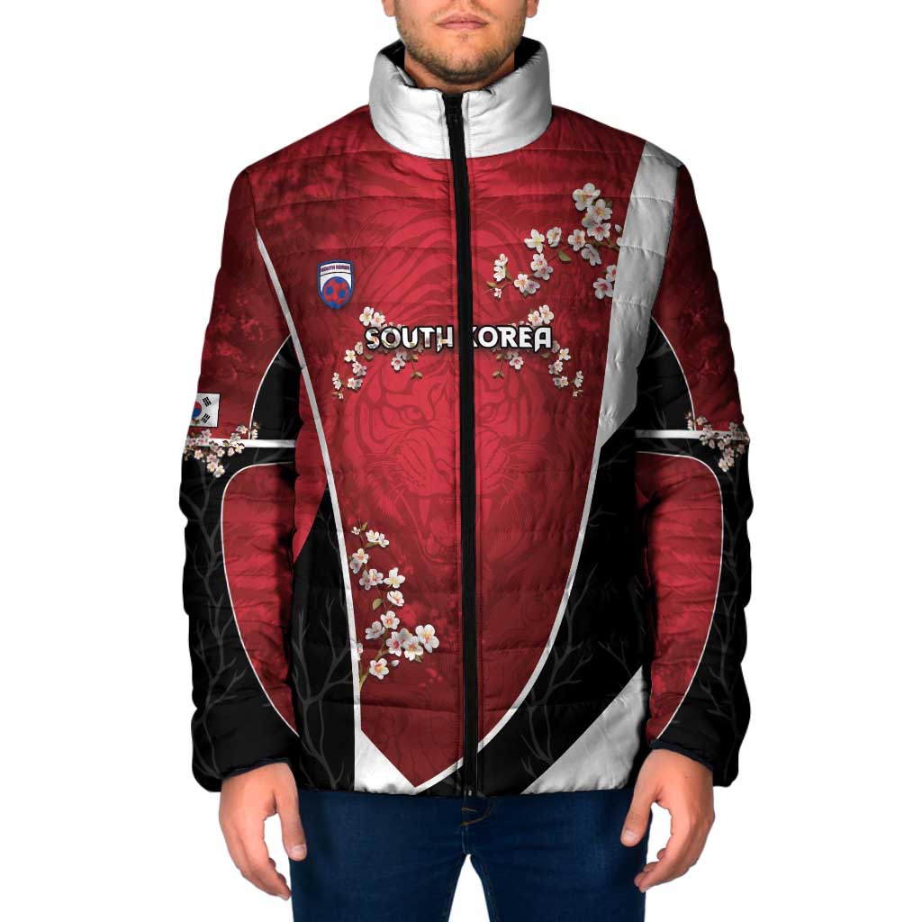 Custom South Korea Football Padded Jacket Tiger Mugunghwa Flower Minimal Style