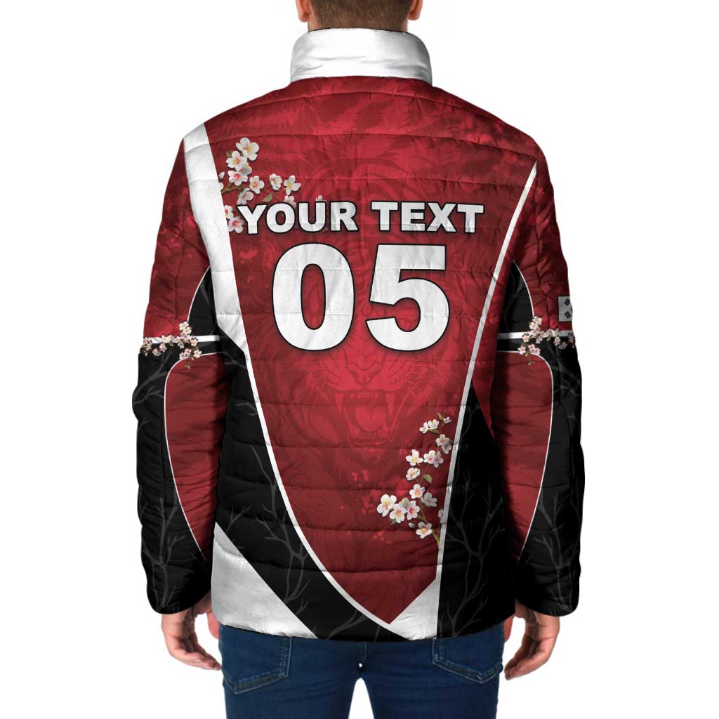 Custom South Korea Football Padded Jacket Tiger Mugunghwa Flower Minimal Style