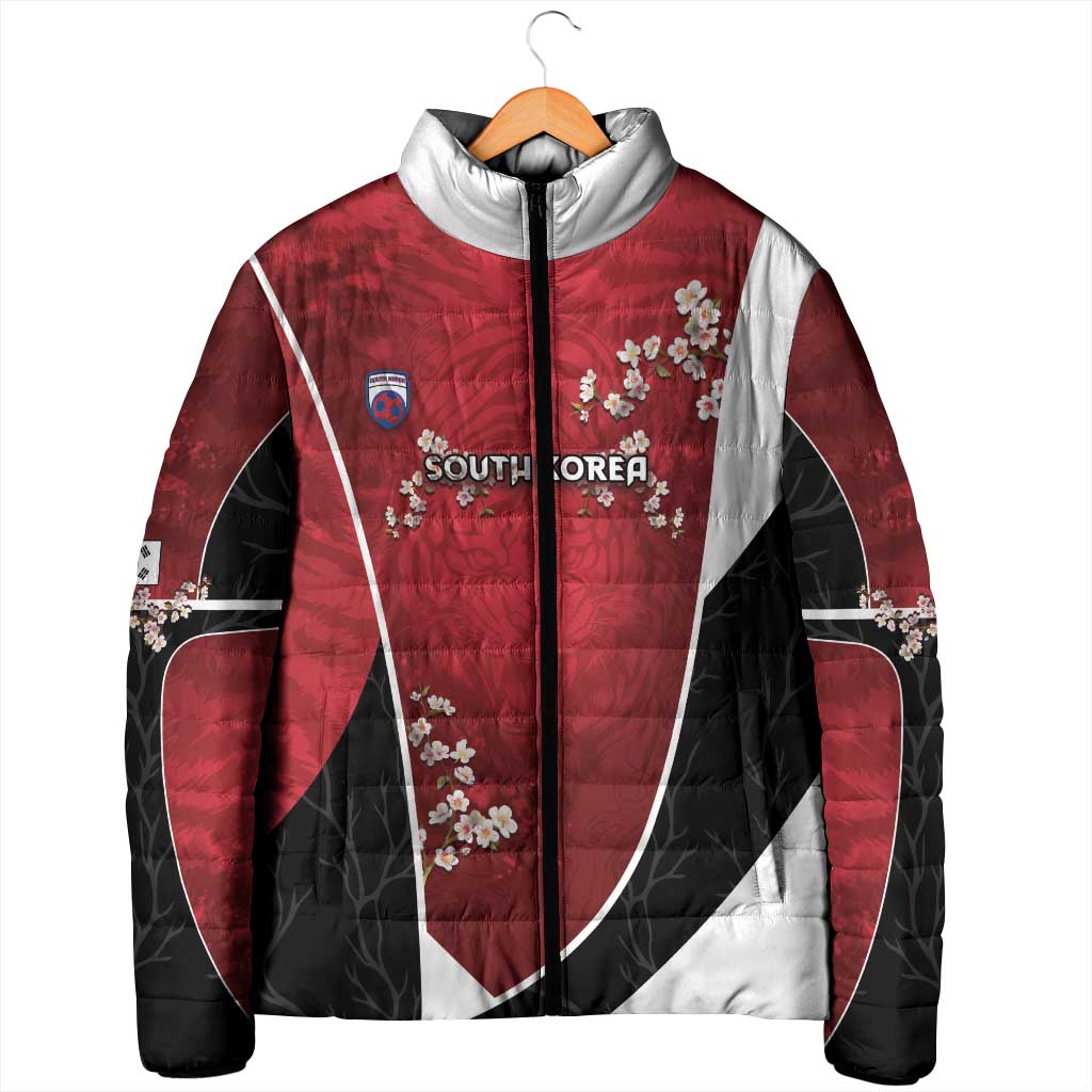 Custom South Korea Football Padded Jacket Tiger Mugunghwa Flower Minimal Style