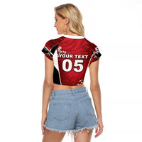 Custom South Korea Football Raglan Cropped T Shirt Tiger Mugunghwa Flower Minimal Style