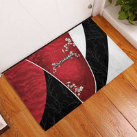 South Korea Football Rubber Doormat Tiger Mugunghwa Flower Minimal Style