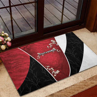 South Korea Football Rubber Doormat Tiger Mugunghwa Flower Minimal Style