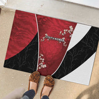 South Korea Football Rubber Doormat Tiger Mugunghwa Flower Minimal Style