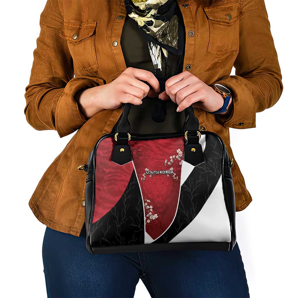 South Korea Football Shoulder Handbag Tiger Mugunghwa Flower Minimal Style