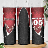 Custom South Korea Football Skinny Tumbler Tiger Mugunghwa Flower Minimal Style