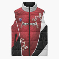 Custom South Korea Football Sleeveless Puffer Jacket Tiger Mugunghwa Flower Minimal Style