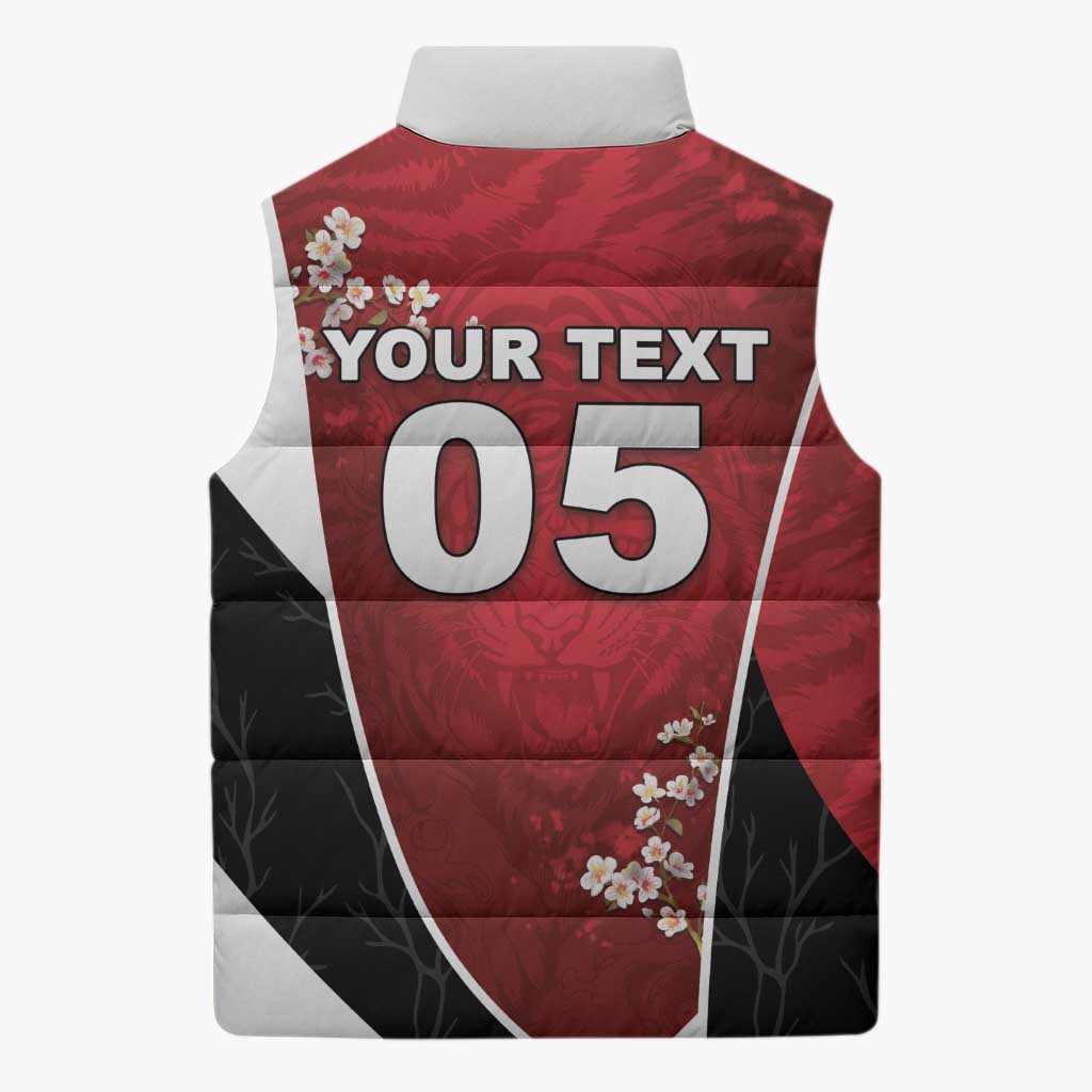 Custom South Korea Football Sleeveless Puffer Jacket Tiger Mugunghwa Flower Minimal Style