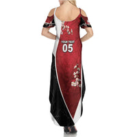 Custom South Korea Football Summer Maxi Dress Tiger Mugunghwa Flower Minimal Style