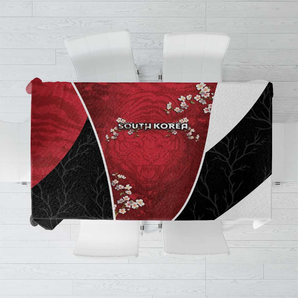South Korea Football Tablecloth Tiger Mugunghwa Flower Minimal Style