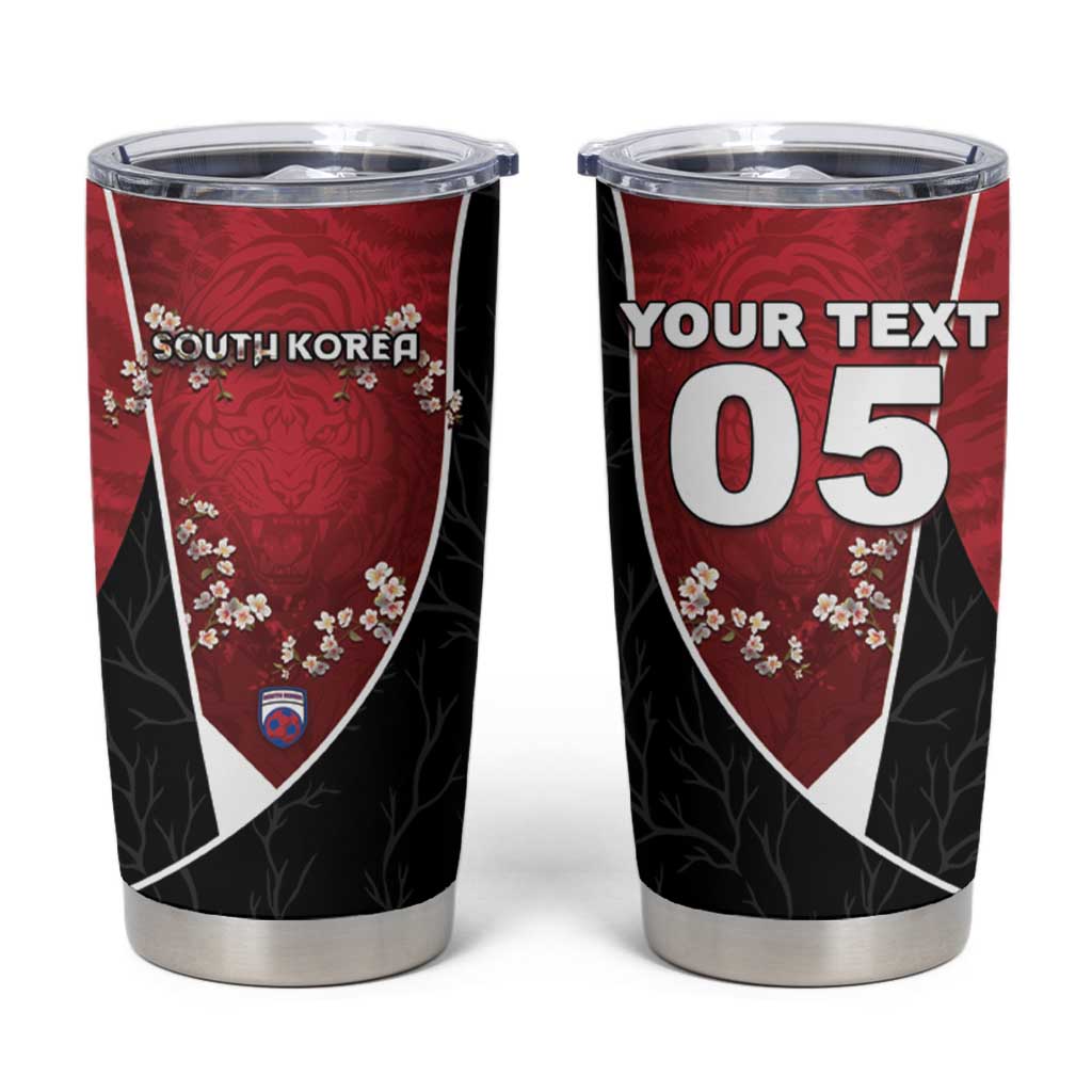Custom South Korea Football Tumbler Cup Tiger Mugunghwa Flower Minimal Style