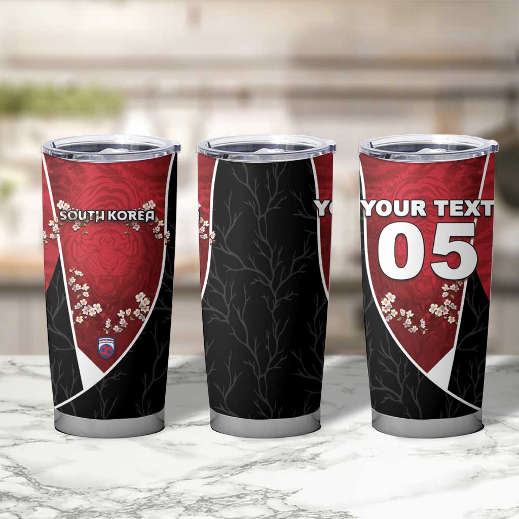 Custom South Korea Football Tumbler Cup Tiger Mugunghwa Flower Minimal Style