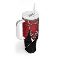 Custom South Korea Football Tumbler With Handle Tiger Mugunghwa Flower Minimal Style