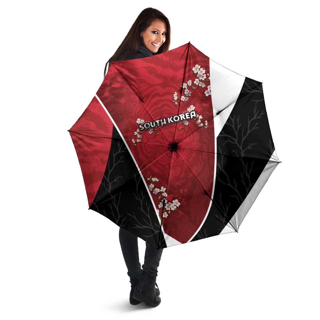 South Korea Football Umbrella Tiger Mugunghwa Flower Minimal Style