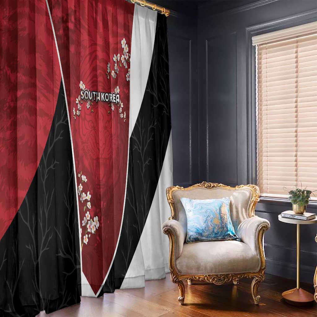 South Korea Football Window Curtain Tiger Mugunghwa Flower Minimal Style