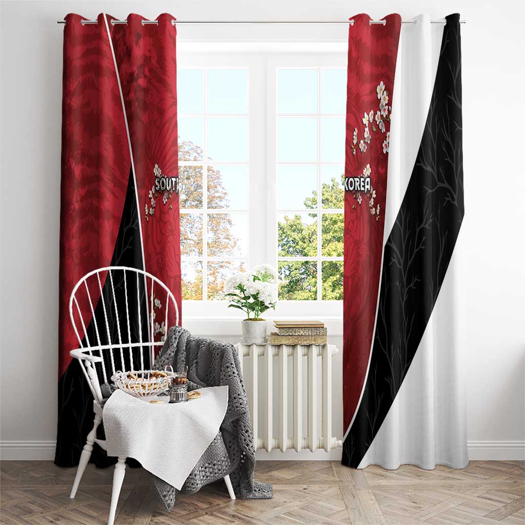South Korea Football Window Curtain Tiger Mugunghwa Flower Minimal Style