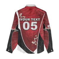 Custom South Korea Football Women Casual Shirt Tiger Mugunghwa Flower Minimal Style