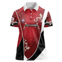 Custom South Korea Football Women Polo Shirt Tiger Mugunghwa Flower Minimal Style