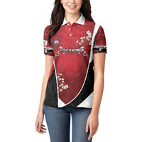 Custom South Korea Football Women Polo Shirt Tiger Mugunghwa Flower Minimal Style