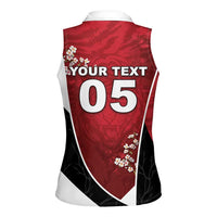 Custom South Korea Football Women Sleeveless Polo Shirt Tiger Mugunghwa Flower Minimal Style