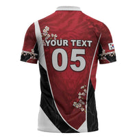 Custom South Korea Football Zipper Polo Shirt Tiger Mugunghwa Flower Minimal Style