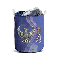 Uzbekistan Football Laundry Basket Modern Glitch Art Style Huma Bird