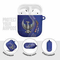 Uzbekistan Football AirPods Case Modern Glitch Art Style Huma Bird
