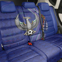 Uzbekistan Football Back Car Seat Cover Modern Glitch Art Style Huma Bird