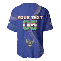 Custom Uzbekistan Football Baseball Jersey Modern Glitch Art Style Huma Bird
