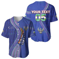 Custom Uzbekistan Football Baseball Jersey Modern Glitch Art Style Huma Bird