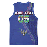 Custom Uzbekistan Football Basketball Jersey Modern Glitch Art Style Huma Bird