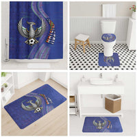 Uzbekistan Football Bathroom Set Modern Glitch Art Style Huma Bird