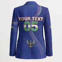 Custom Uzbekistan Football Blazer Modern Glitch Art Style Huma Bird