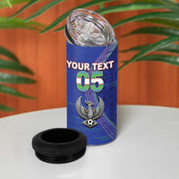 Custom Uzbekistan Football 4 in 1 Can Cooler Tumbler Modern Glitch Art Style Huma Bird