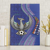 Uzbekistan Football Canvas Wall Art Modern Glitch Art Style Huma Bird