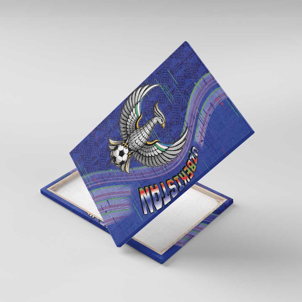 Uzbekistan Football Canvas Wall Art Modern Glitch Art Style Huma Bird