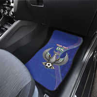 Custom Uzbekistan Football Car Mats Modern Glitch Art Style Huma Bird