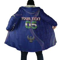 Custom Uzbekistan Football Cloak Modern Glitch Art Style Huma Bird