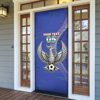 Custom Uzbekistan Football Door Cover Modern Glitch Art Style Huma Bird