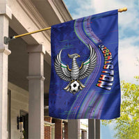 Uzbekistan Football Garden Flag Modern Glitch Art Style Huma Bird