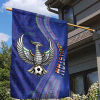 Uzbekistan Football Garden Flag Modern Glitch Art Style Huma Bird