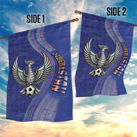 Uzbekistan Football Garden Flag Modern Glitch Art Style Huma Bird