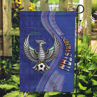 Uzbekistan Football Garden Flag Modern Glitch Art Style Huma Bird