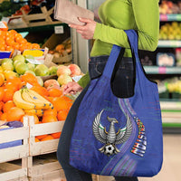 Uzbekistan Football Grocery Bag Modern Glitch Art Style Huma Bird