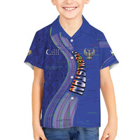 Custom Uzbekistan Football Hawaiian Shirt Modern Glitch Art Style Huma Bird