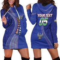 Custom Uzbekistan Football Hoodie Dress Modern Glitch Art Style Huma Bird