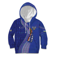 Custom Uzbekistan Football Kid Hoodie Modern Glitch Art Style Huma Bird