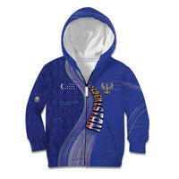 Custom Uzbekistan Football Kid Hoodie Modern Glitch Art Style Huma Bird