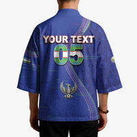 Custom Uzbekistan Football Kimono Modern Glitch Art Style Huma Bird